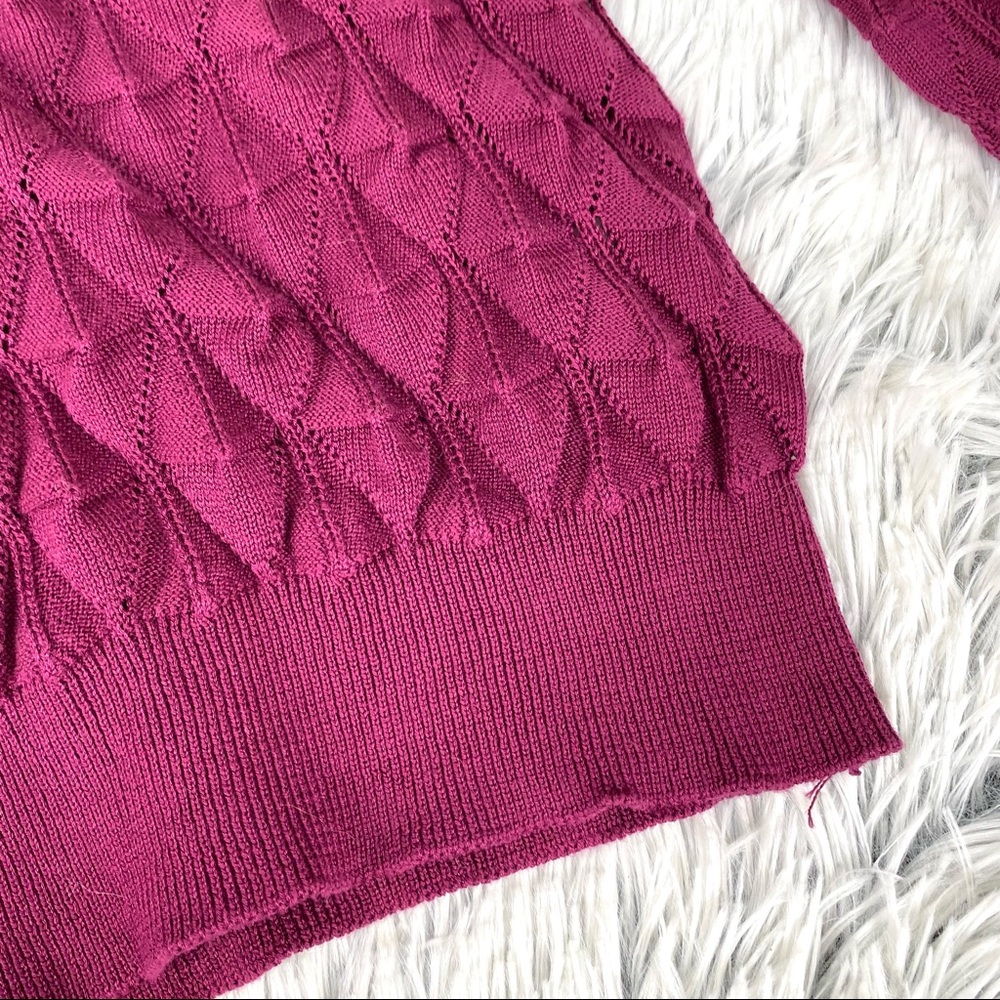Modcloth Raspberry Looking Lively Open Weave Knit… - image 6